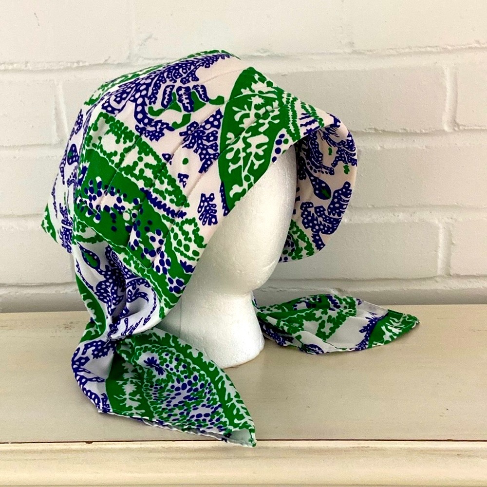 Womens Colorful Paisley Print Head Scarf Babuska Bonnet